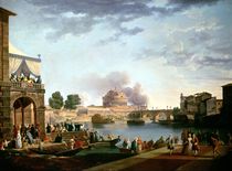 The Election of the Pope with the Castel St. Angelo von Antonio Joli