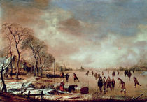 Frozen Canal Scene by Aert van der Neer