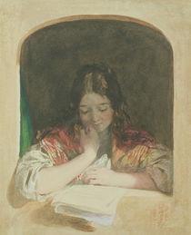 Girl Reading at a Window, 19th century von Karoly or Charles Brocky