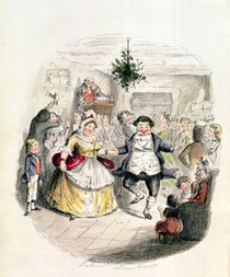 Mr Fezziwig's Ball, from 'A Christmas Carol' by Charles Dickens 1843 von John Leech