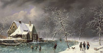 Winter Scene von Louis Claude Mallebranche
