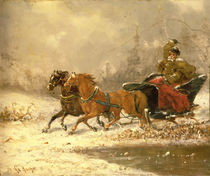 Returning Home in Winter von Charles Ferdinand De La Roche