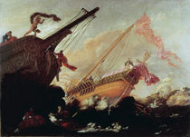 Galleons wrecked on a rocky shore by Buonamico Agostino Tassi