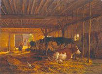 The Cow shed, 19th century von Jean Louis van Kuyck