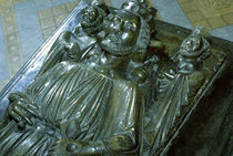 King John's Tomb with two miniature figures of St. Wulstan and St. Oswald by English School