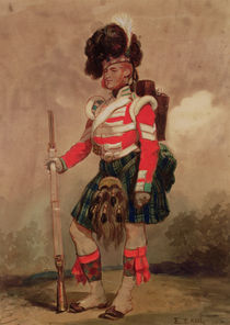 A Soldier of the 79th Highlanders at Chobham Camp in 1853 von Eugene-Louis Lami