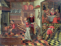 Interior of the Kitchen, the Supper at Emmaus von Flemish School