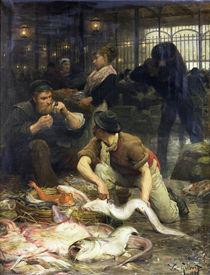 The Fish Market in the Morning by Victor Gabriel Gilbert