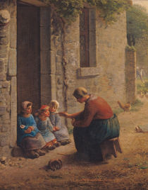 Feeding the Young, 1850 von Jean-Francois Millet
