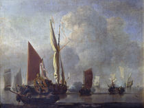 Naval Battle by Willem van de, the Younger Velde