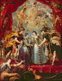 The Medici Cycle: Exchange of the Two Princesses of France and Spain von Peter Paul Rubens