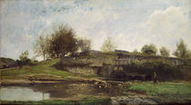 The Lock at Optevoz, 1855 von Charles Francois Daubigny