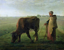 Woman Grazing her Cow, 1858 von Jean-Francois Millet