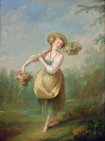 The Flower Girl von Jean-Baptiste Huet