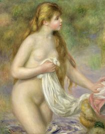 Bather with long hair, c.1895 by Pierre-Auguste Renoir