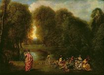 A Meeting in a Park von Jean Antoine Watteau