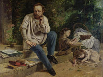 Pierre Joseph Proudhon and his children in 1853 by Gustave Courbet