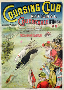 Poster advertising the opening of the Coursing Club at Courbevoie by French School