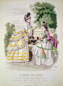 Female fashions, from 'Les Modes Parisiennes' 1870 von French School