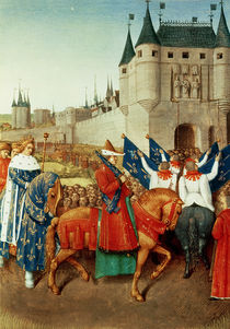 Ms 6465 f.417 The Arrival of Charles V in Paris by Jean Fouquet