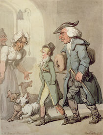 The Bear and Bear Leader - passing the Hotel d'Angleterre by Thomas Rowlandson