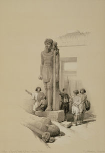 Colossus in front of the Temple of Wady Sabona by David Roberts