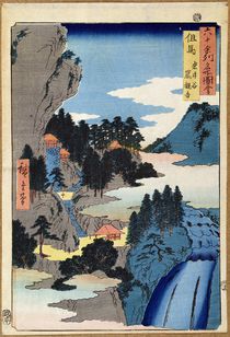 Mountain landscape, from the series 'Views of the 60-Odd Provinces' von Ando or Utagawa Hiroshige