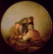 Three Peasants Drinking and Smoking in an Interior by Adriaen Jansz. van Ostade