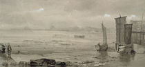 Seashore Study: Low Tide, with Fishing Boats and Fisherfolk by William Collins