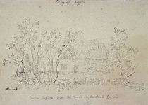 Cottage at East Bergholt, with a well by John Constable