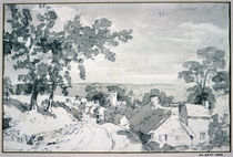 The Entrance to the Village of Edensor von John Constable