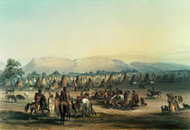 Camp of Piekann Indians by George Catlin