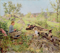 Shepherds, Tatoy, 1883 by Erik Theodor Werenskiold