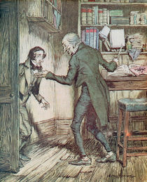 Scrooge and Bob Cratchit, from Dickens' 'A Christmas Carol' by Arthur Rackham