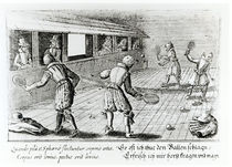 A Game of Real Tennis with Sport Ballads below by English School