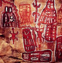 Prehistoric rock painting, from the Songhai/Dogon region of Mali von Prehistoric