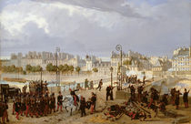An Attack on a Barricade on the Pont de l'Archeveche by Philippe Marie Chaperon