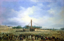 Erecting the Obelisk from Luxor in the Place de la Concorde von Francois Dubois