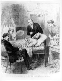 President Garfield Lying Wounded in his Room at the White House by American School