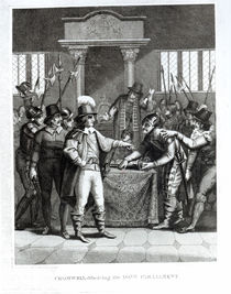 Oliver Cromwell Dissolving the Long Parliament in 1653 von English School