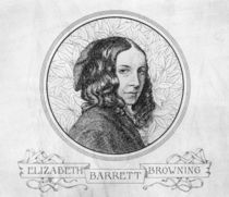 Portrait of Elizabeth Barrett Browning von English School