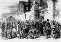 The Irish Famine: Scene at the Gate of the Work-House by English School