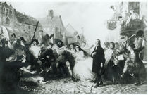 The Mobbing of John Wesley at Wednesbury by English School
