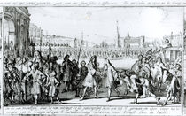 King Louis XIV Receives James II at Saint-Germain en-Laye by German School