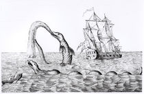 The Sea Serpent, facsimile of an engraving of Pontoppidan's by English School