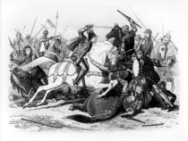 Richard III at the Battle of Bosworth in 1485 von English School