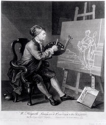Self Portrait Painting the Comic Muse von William Hogarth