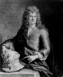 Grinling Gibbons , engraved by J. Smith by Godfrey Kneller