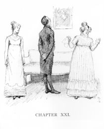 Scene from 'Pride and Prejudice' by Jane Austen by Hugh Thomson