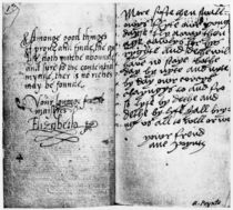 Page of manuscript showing the signature of Queen Elizabeth I by English School